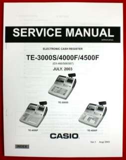 Casio TE 3000S 4000F 4500F Cash Register SERVICE MANUAL  