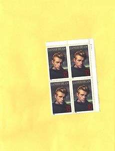 3082  Block of 4   Legends of Hollywood James Dean Stamps  
