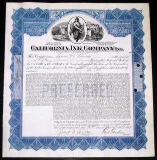 1919 California Ink Company Stock Certificate  