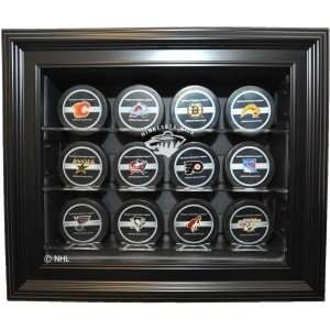  Minnesota Wild 12 Puck Cabinet Style Display Case, Black 