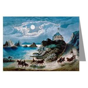   Lithograph depicting the California Scenery Seal Rocks at Point Lobos