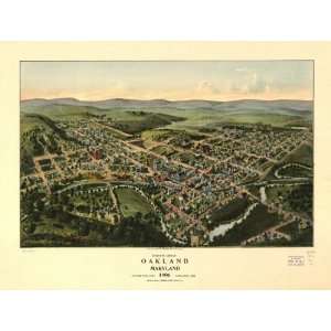  c1906 Birds eye map of Oakland, Maryland 1906.