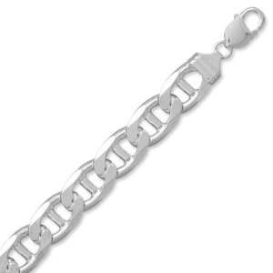   Sterling Silver 22 inch 350 Flat Marina Chain Necklace Jewelry