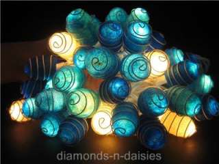 35x BLUE MIX COCOON STRING FAIRY LIGHTS Home / Party  