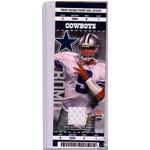  x06 TONY ROMO Game Worn Jersey Game Exclusives Ticket 