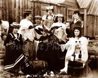 PHOTO WOMEN OF WHITE CHAPEL DRINKING BEE WHISKEY DAWSON YUKON GOLD 