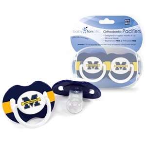   Orthopedic Baby Pacifiers 2 Pack (NEW) UM Wolverines Infant Newborn