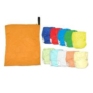   All in one) Snap Cloth Diaper Discount Pack with Free Matching Wet Bag