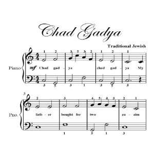 Chad Gadya Big Note Piano Sheet Music Traditional Jewish  