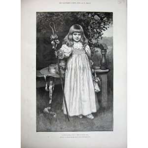  1894 Little Bo Peep Girl Country Sheep Hook Prescott