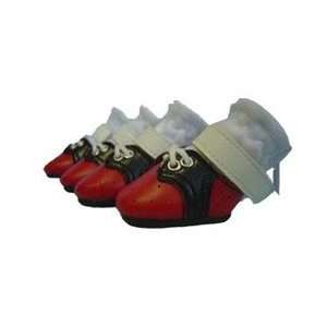  Red Saddle Soft Sole Dog Shoes (Size 1): Pet Supplies