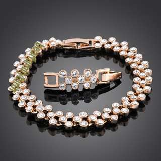 18K rose gold GP swarovski crystal modern bracelet 402  