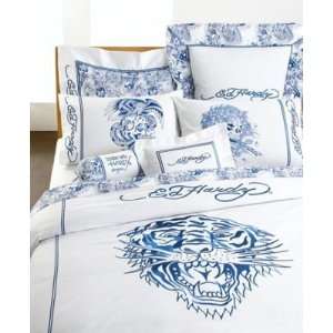  Ed Hardy Blue and White Tiger Decorative Pillow, 12x10 