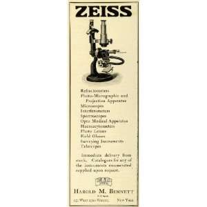  1922 Ad Carl Zeiss Refractometer Microscope Scientific 