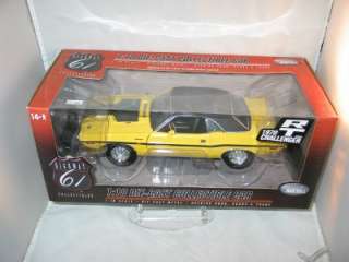   61 1970 DODGE CHALLENGER R/T 440 SIX PACK YELLOW 118 SCALE NOS  