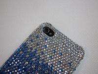 Silver Blue Swarovski Crystal Case Cover for iPhone 4  