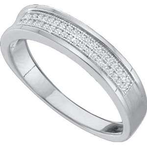 The Generations Diamond Mens Band 10K White Gold with .12CT Micro 