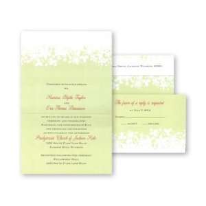   White Flowers Self Mailer Wedding Invitation