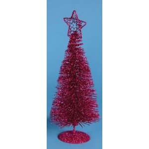11.5 Shimmering Whispy Fuschia Glittered Table Top Christmas Tree 