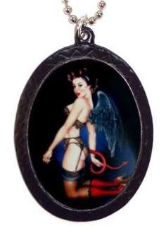 Devil Girl Angel Wing Stockings Necklace GOTH pinup  
