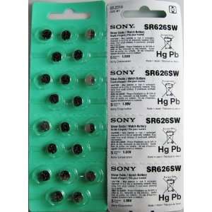   Sony 377 SR626SW Button Cell Battery pack of 20 Batteries: Electronics