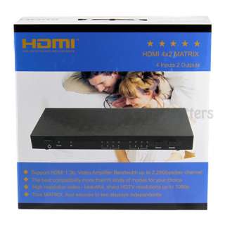 HDMI 4x2 Matrix Amplifier Switch Splitter 4 port 1080p (4 input, 2 