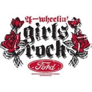 Ford Truck 4X4 Wheelin Girls Rock White T Shirt  