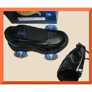  NEW Wheely Roller Shoes Skates Black No Laces Boys 4.5 