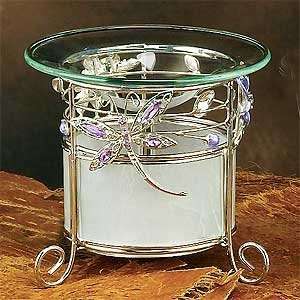  Crystal Dragonfly Purple Wire Oil Burner 4.5in High: Home 