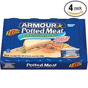 Armour Potted Meat Made with Chicken and Beef 6 pack, 3 Ounce (Pack of 