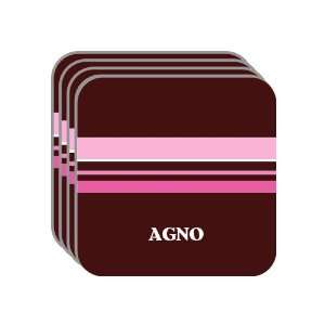 Personal Name Gift   AGNO Set of 4 Mini Mousepad Coasters (pink 
