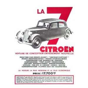  La 7 CV Citron Lithograph. by Unknown. Best Quality Art 