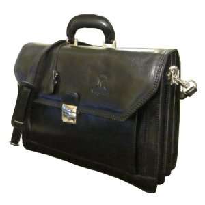  Authentic Vintage Valor Black Italian Leather Briefcase 