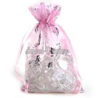 200 Pink Christmas Jewellery Pouches Gift Bag 5.5X7.5cm  