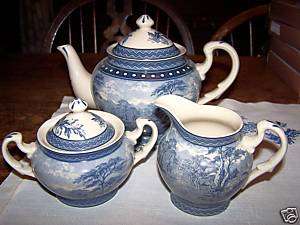 Vintage Style Tea Set 6 Cup Pot Sugar Basin Milk JugNIB  