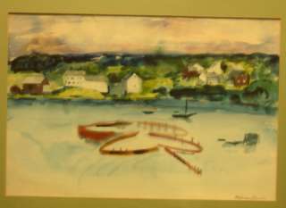 Original Watercolor Museum Artist William Zorach Painting Harbor View 