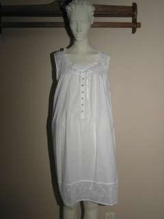 NWT $60 Eileen West Short White Lawn Cotton Nightgown Gown Sizes M L 