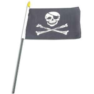  Jolly Roger Pirate 4x6 inch hand flag: Patio, Lawn 