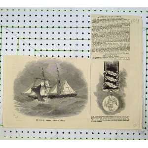 1855 Schooner Ship Waterloo Whale Crimean War Medal:  Home 