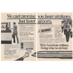 1979 American Airlines Faster Airport Service 2 Page Print Ad  