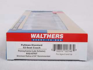 Walthers 6767 HO Passenger Pullman 52 Seat Coach Pennsylvania PRR 