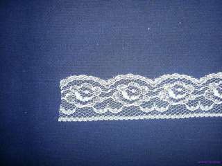   Silver 1 Wide Flat Lace Polyester Scalloped Sewing Trim Per 3 Yards