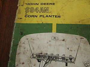 John Deere 694 Planter operators book manual  