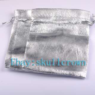 FREE SHIP 50pcs Silver Silk Gift Bags LB6958 119mm  