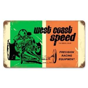  West Coast Speed Vintaged Metal Sign: Home & Kitchen