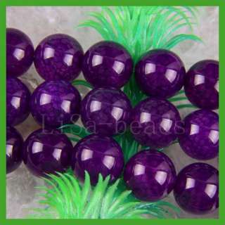 12MM Purple Dragon Veins Agate GEM Beads Strand LG011  