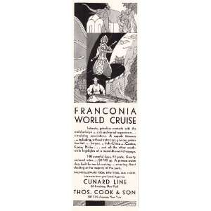  Print Ad: 1931 Cunard Line   Thos. Cook: Cunard: Books
