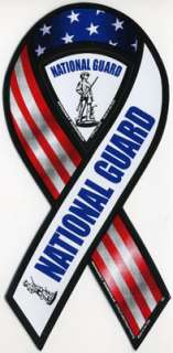 Red, White, Blue Army National Guard Car Ribbon Magnet  