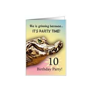   10 Party Invitiation. A big alligator smile for you Card: Toys & Games