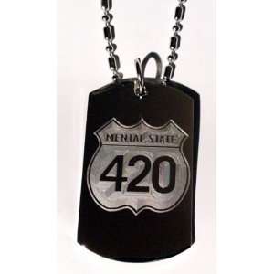 Novelty Marijuana Weed POT Mental State 420 420 Logo   Military Dog 